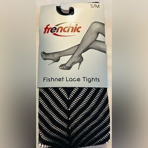 Frenchic Black Fishnet Lace Footed Tights Adult Womens S/M Sexy